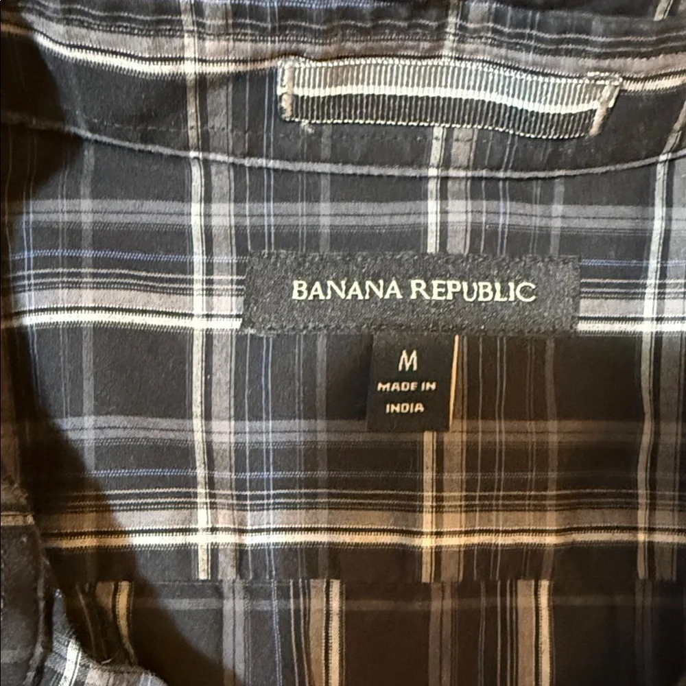 Banana Republic Black Plaid Casual Shirt
